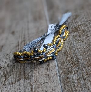 ANTHRO COCOBELLE Stella Beaded Woven Adjustable Bracelet